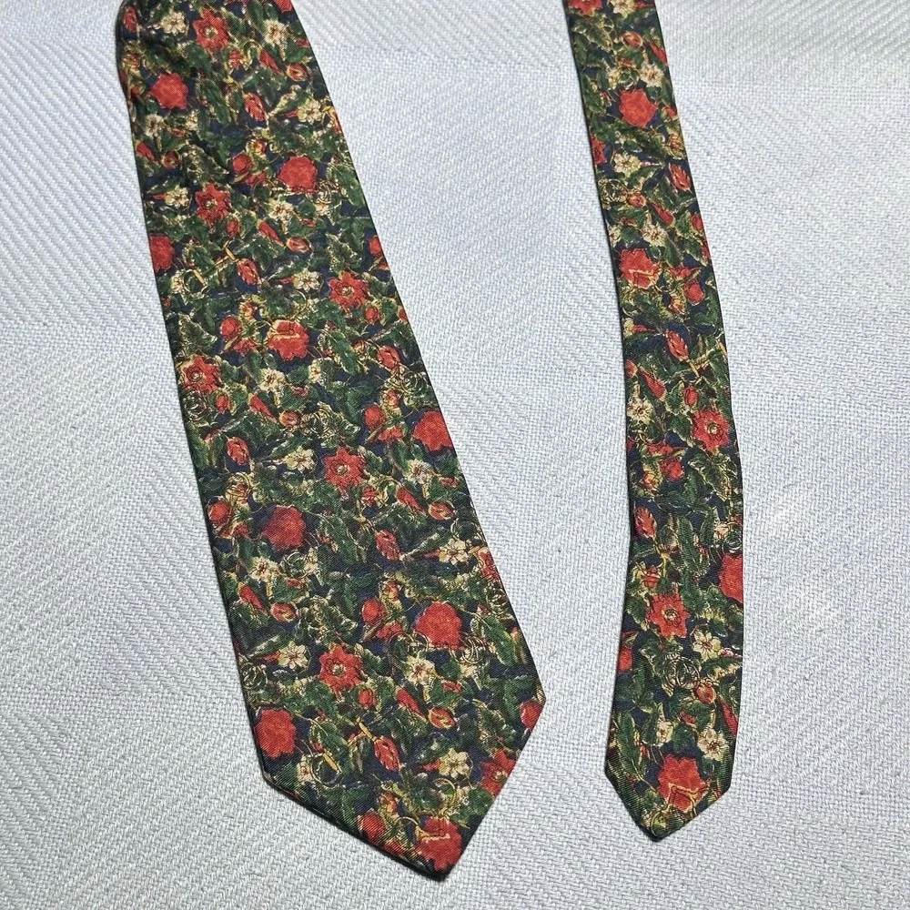 Brooks Brother‎ Makers Floral Gold Links Water Colors Art Silk Tie USA Made